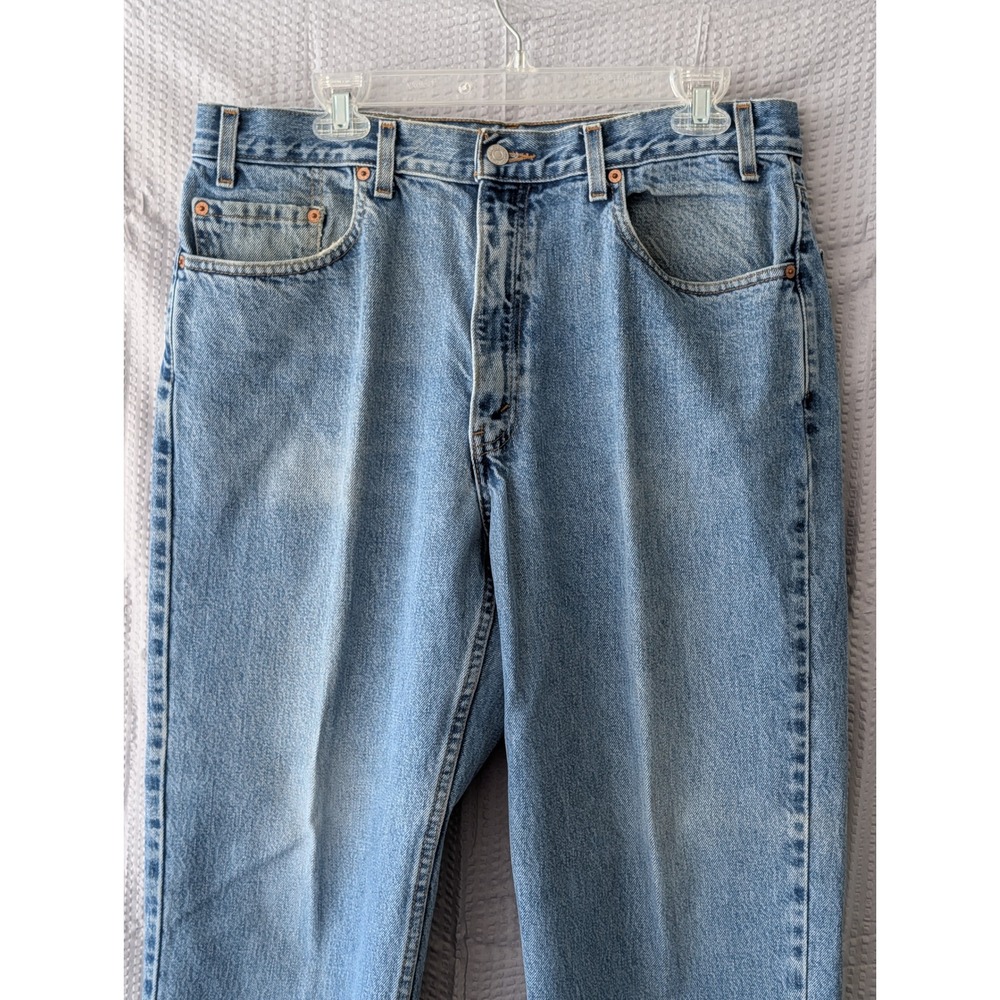Levis 550 Relaxed Fit Light Wash Blue Denim Jeans Mens 36x29